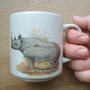Vintage Rhino Design Little Ceramic Mug Made In Japan